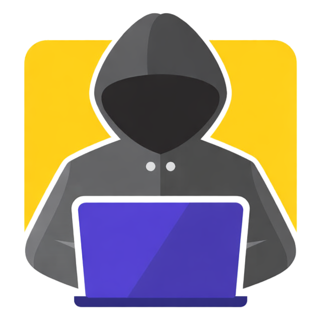 hacker working on a laptop